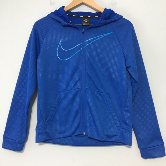 Sold Nike swoosh emblem zip up hooded sweatshirt L - Picture 8 of 8